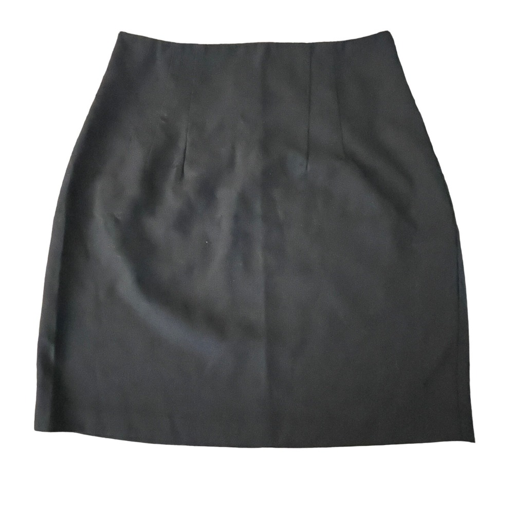 Vintage Black Skirt Womens Size 12 28 Waist Knee Length USA Poly Rayon‎